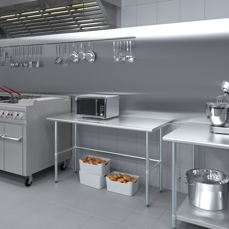 60" Stainless Steel Utility Work Table with Galvanized Legs