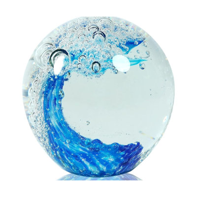2.36-Inch Blue Sea Glass Decorative Ball