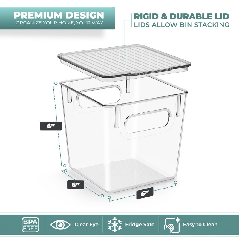 Medium Storage Containers with Lids, Clear Containers for Organizing (4 Pack)