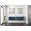 Meuble-lavabo double 72 po X P 22 po D, avec plateau en quartz blanc-117844206
