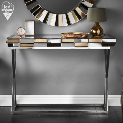 Pindall 78cm Glass Top Console Table