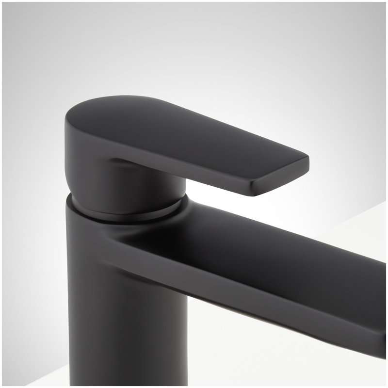 Berwyn Single-Hole Bathroom Faucet with Deck Plate - Matte Black, Matte Black