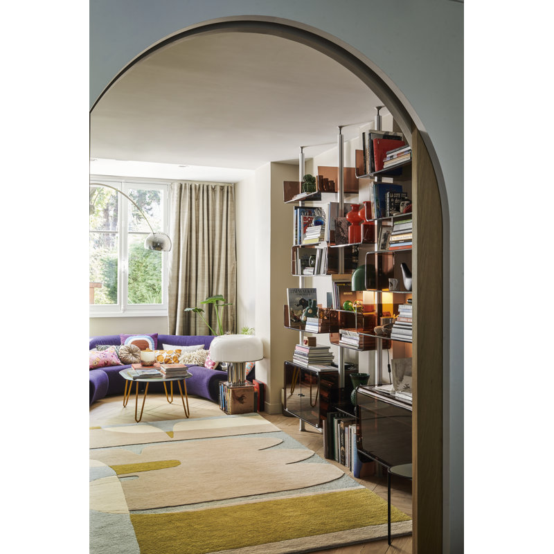 Sirocco Wool Area Rug in Ochre/Gray, Rectangle 5'7'' x 7'10''