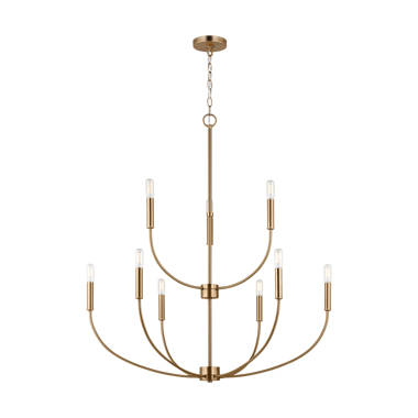 Visual Comfort Studio Baker Four Light Chandelier in Satin Brass