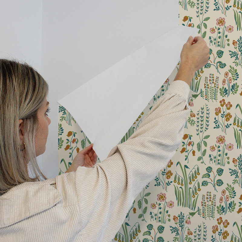 Papier peint adhésif Tallulah Belle par Novogratz, Vert / beige