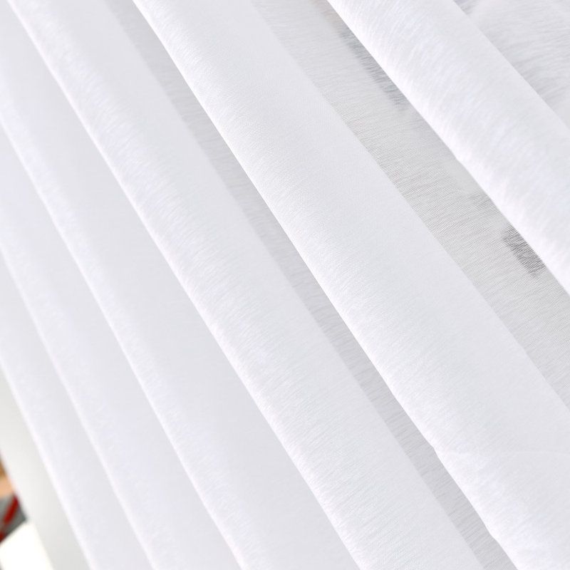 2 très grands rideaux transparents Morones pour grandes fenêtres en 3 tailles, Blanc, L 108 po x L 108 po