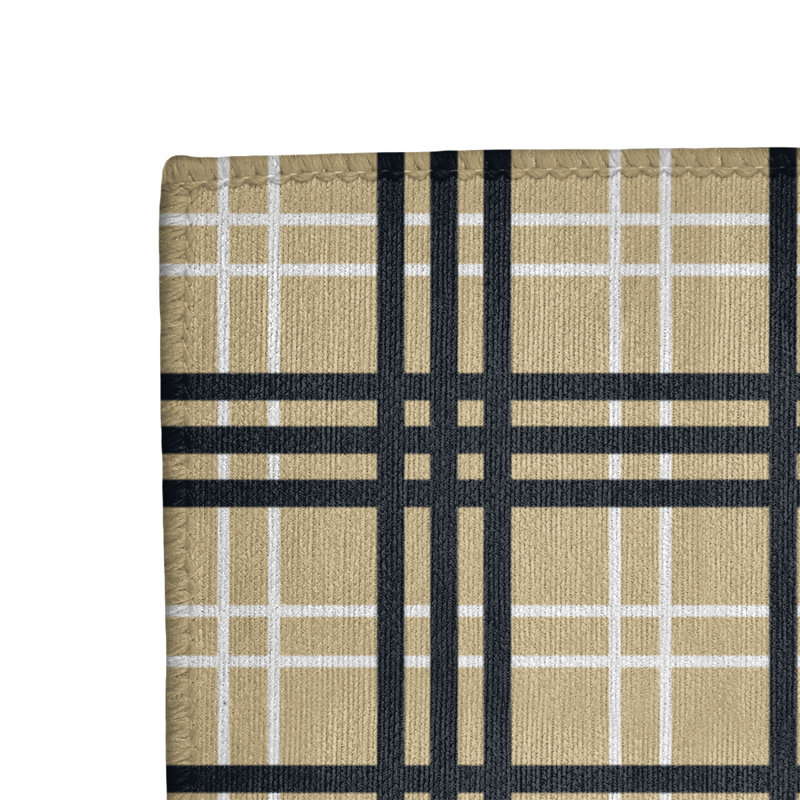 Tapis à carreaux beige, Rectangle 5 pi x 7 pi