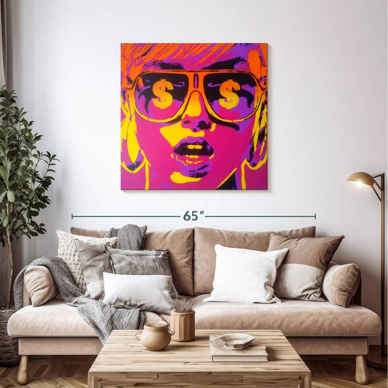 Pop Star Dollars, 39" H x 39" W