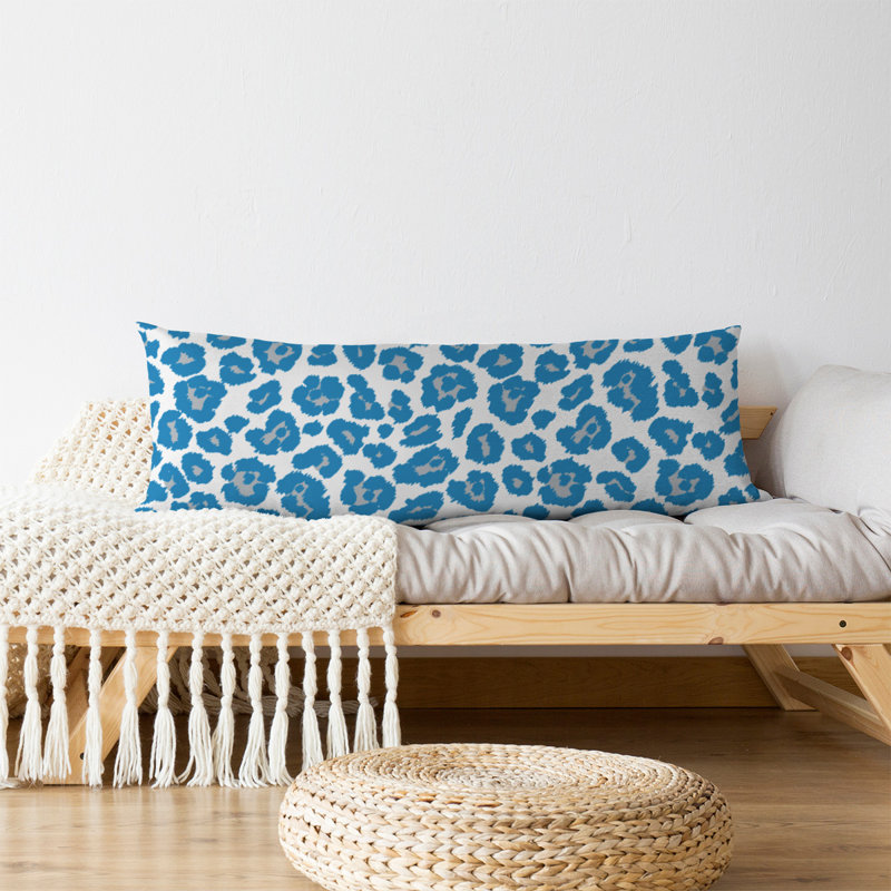 Polyester Medium Pillow, White/Light Blue, Microfiber