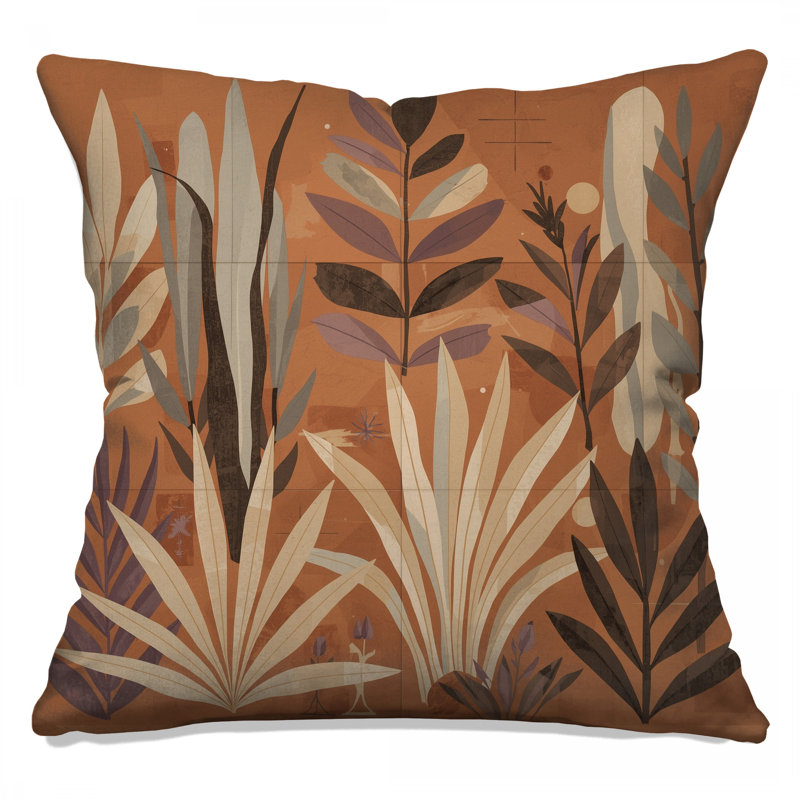Coussins décoratifs Abstract Botanical Illustration, 16 po x 16 po