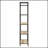 Antique Oak And Sandy Grey 5-Tier Bookcase With Spacious Shelves,  For Vintage Industrial Decor And Efficient Storage.-1153875375