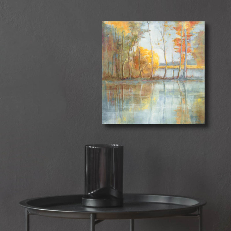 Art mural en verre «Lakeside Reflection» par Danhui Nai, H 12 po x l 12 po x P 0,13 po