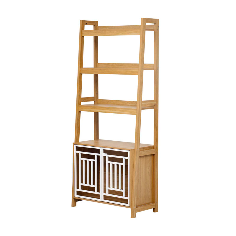 Versatile Pet-Friendly Ladder Bookcase with Stylish Storage Options