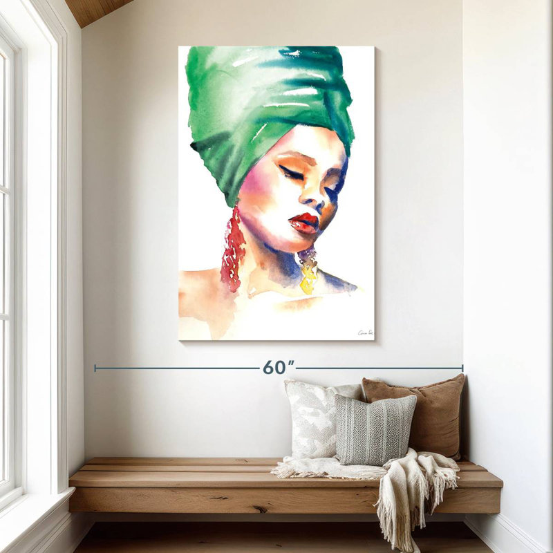 Leisha en vert, H 48 po x l 32 po