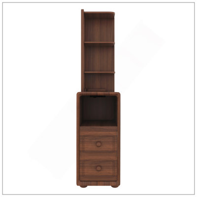 Table de bout avec tiroirs, table de coin avec tablettes ouvertes, table d'appoint haute pour chambre à coucher et coin