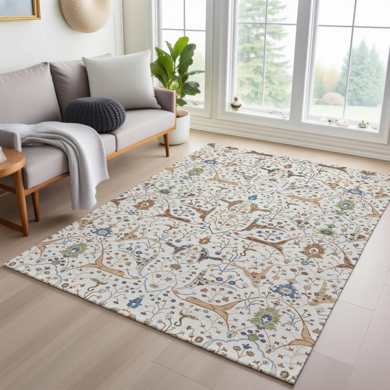Machine Washable Indoor/Outdoor Boruta ACN2250 Global Rug, Rectangle 2'6" x 3'10"