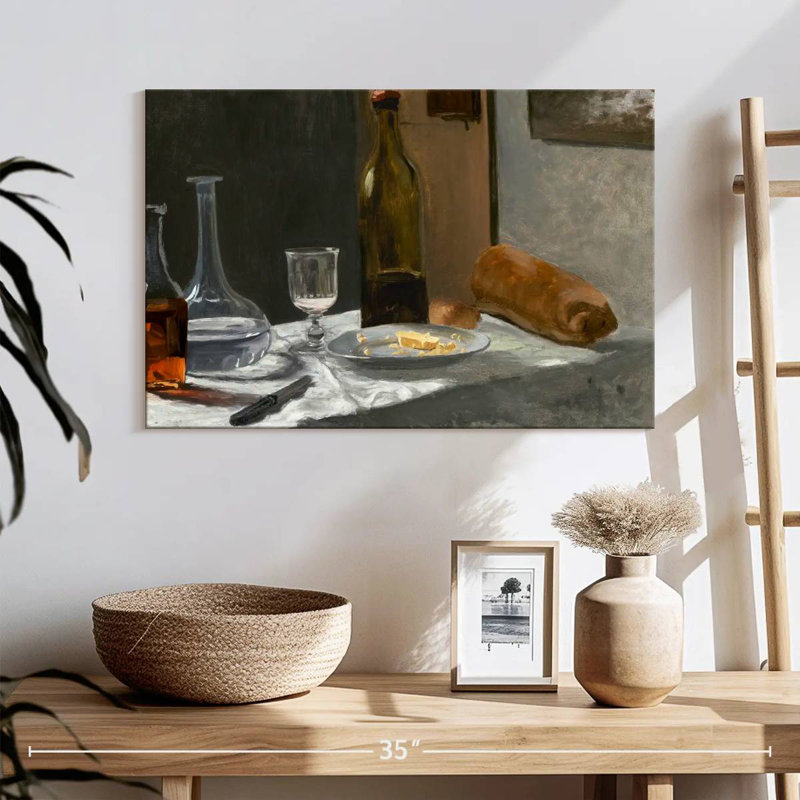 Yarlin nature morte avec carafe à pain et vin 1862-1863, H 20 po x l 30 po