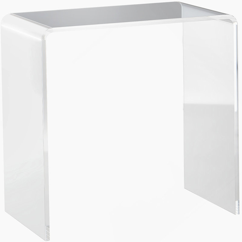 Table basse rectangulaire en acrylique 21 mm de long 21 po d'épaisseur à cascade épaisse