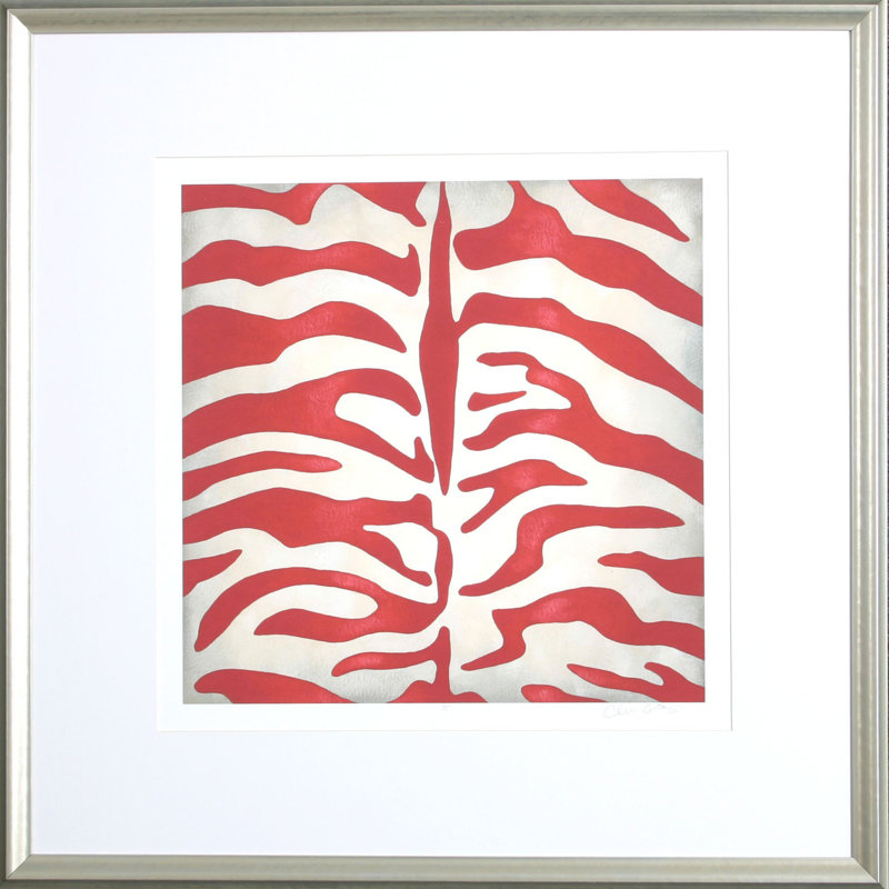 « vibrant zèbre rouge », reproduction encadrée