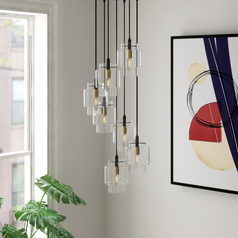 Luminaire suspendu géométrique à 7 lumières Dellarae
