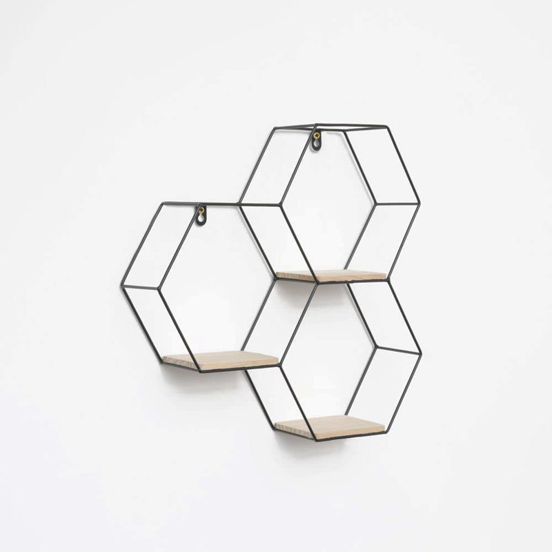 MacAdam 3 Piece Hexagon Metal Accent Shelf