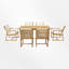 Ensemble repas pour 6 personnes en bois avec table rectangulaire, coussins inclus-1292364393