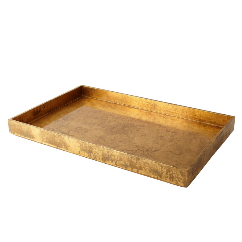MDF Decorative Tray, 2.25" H x 18" D x 18" D, Luxe Gold