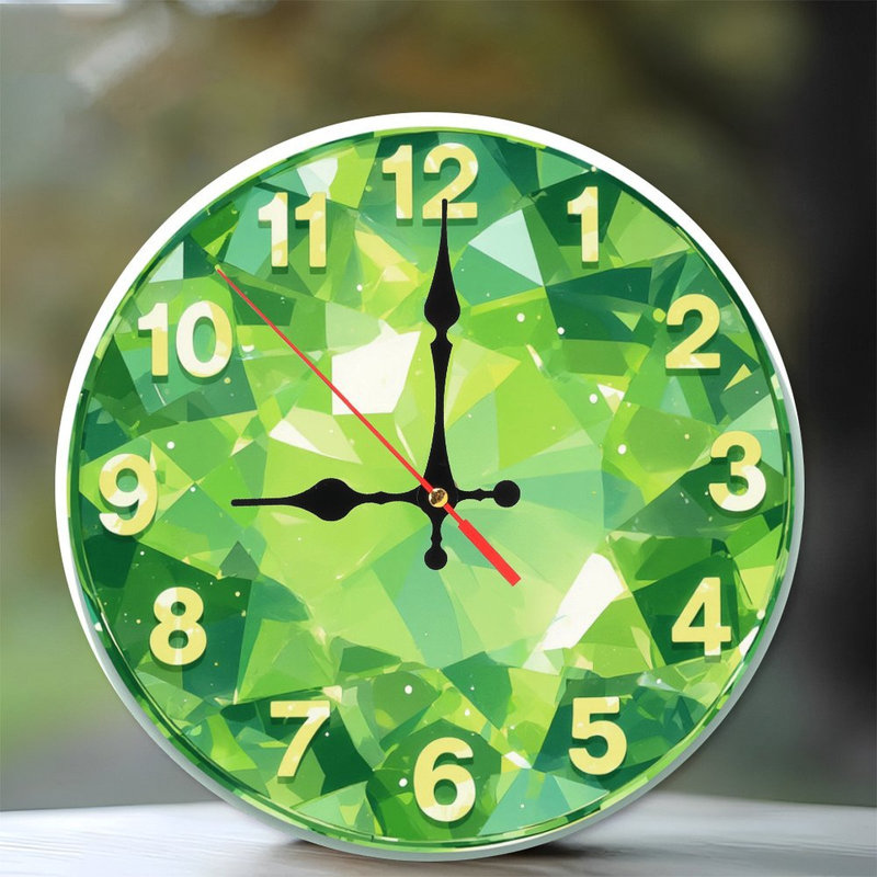 Horloge sur fond vert
