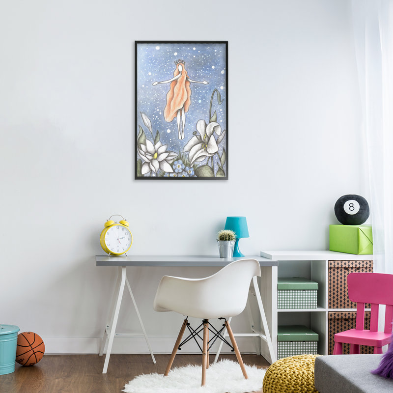Mystic Garden Fairy Sparkle, giclée encadrée, design par Cecilia Battaini, H 24 po x l 16 po, Noir