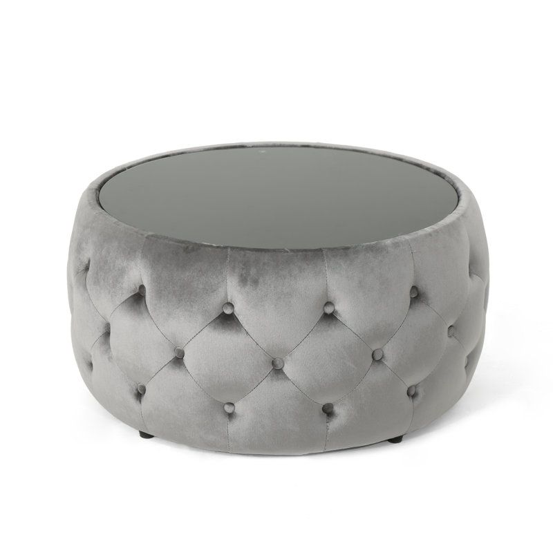Eraman Glass Top Coffee Table, Smoke
