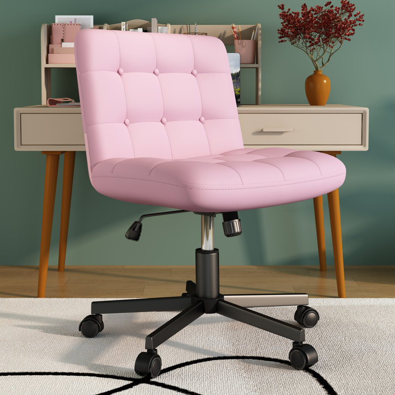 Fauteuil de bureau à accoudoirs croisés avec accoudoirs larges et assise large Fl naturel, Rose