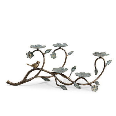 Bougeoir oiseau et fleurs