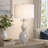 35.25" Crystal Table Lamp With White Shade