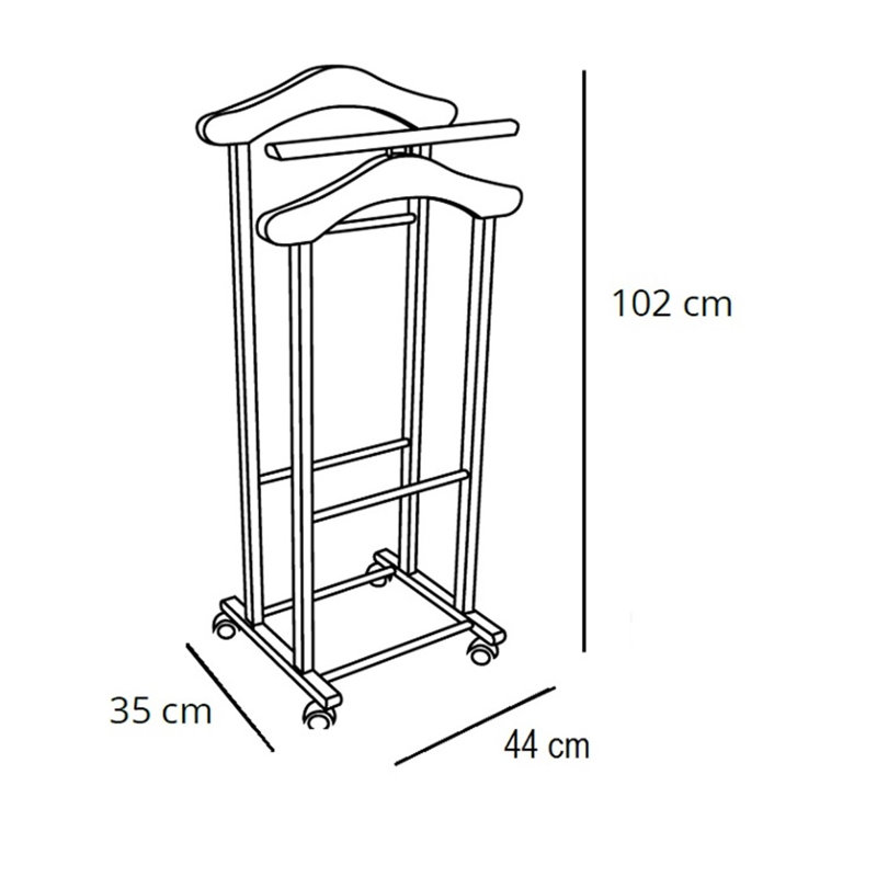 Brady Solid Wood Freestanding Valet Stand, White