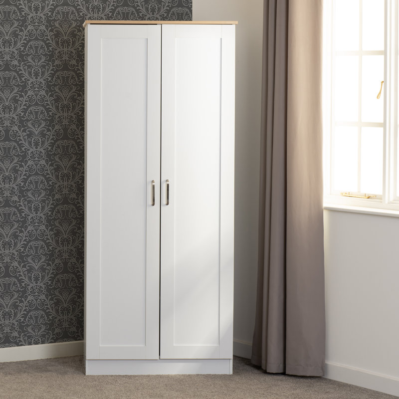 Henryville 2 Door Manufactured Wood Wardrobe, White