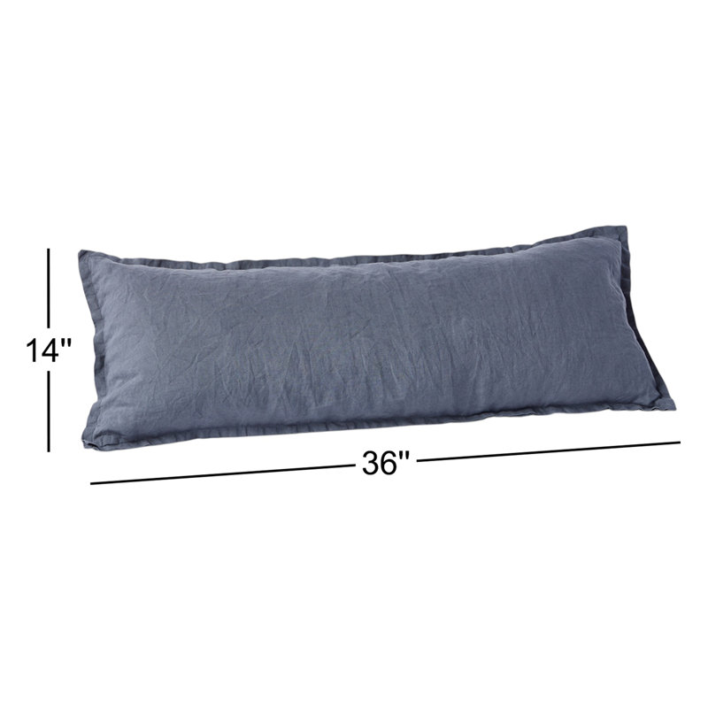 Linen Pillow Cover, Harbor Blue, Rectangle 14"H x 36"W