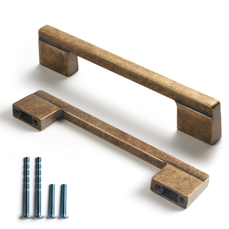 7 9/16"&6 5/16 Centre to Centre Dual Mount Bar Pull Multipack, Distressed Brass