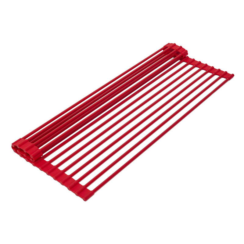 Stainless Steel Dish Rack, Red