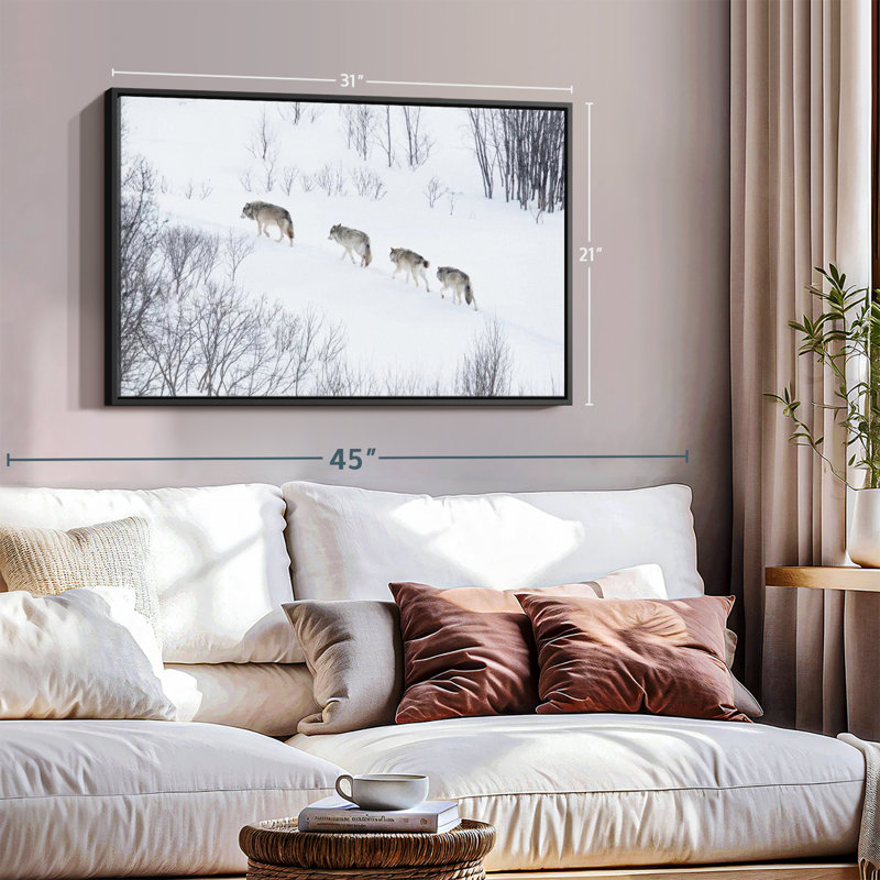 " Winter Wolf Pack Wall Art ", 21" H x 31" W