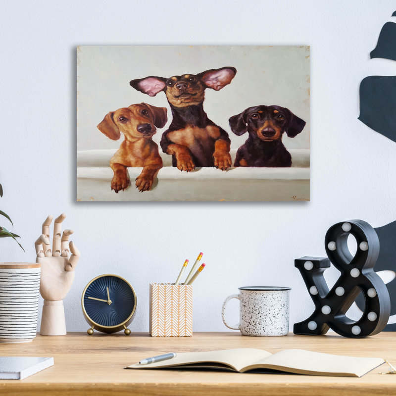 "3 Amigos" par Lucia Heffernan, H 12 po x l 16 po x P 0,13 po