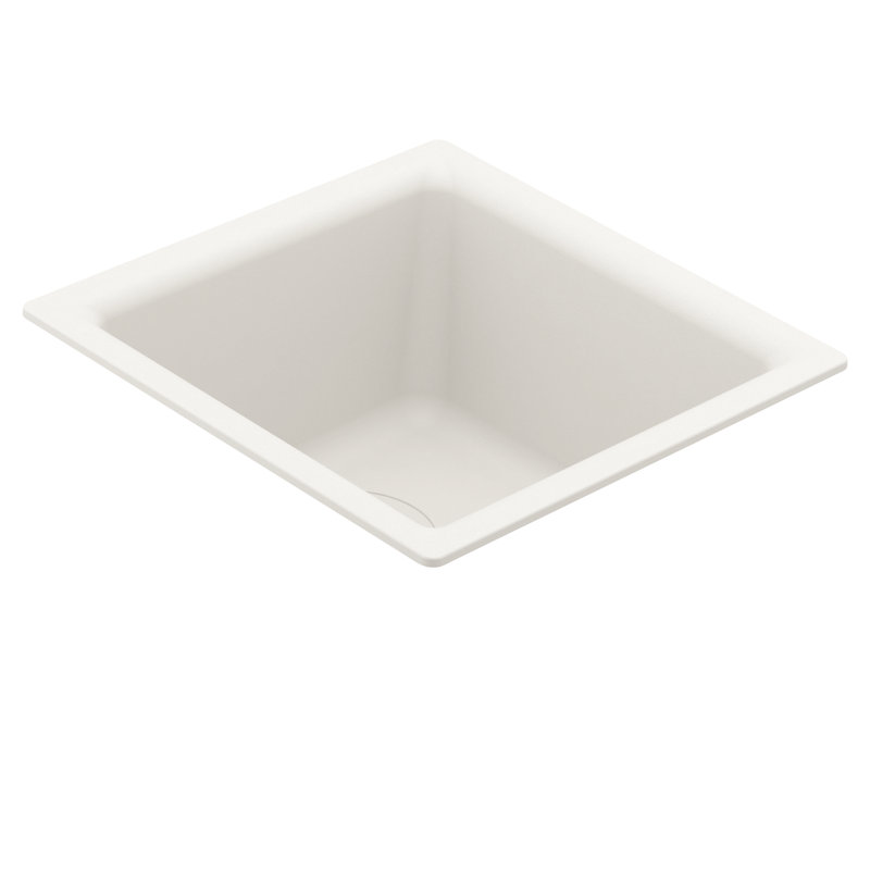 Host 15.75-Inch Wide x 7-Inch Deep Dual Mount Granite Single Bowl Kitchen or Bar Sink, White