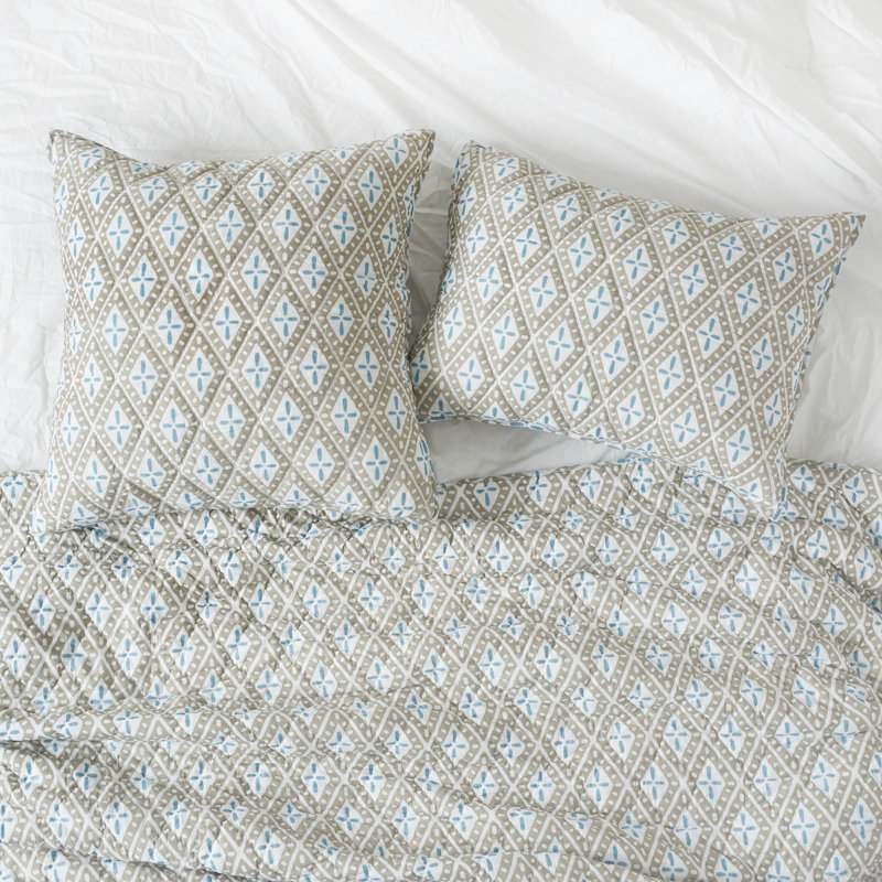 Handcrafted Cotton Euro Sham with Geometric Design