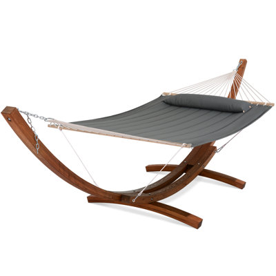 Double Spreader Bar Hammock With Wooden Stand