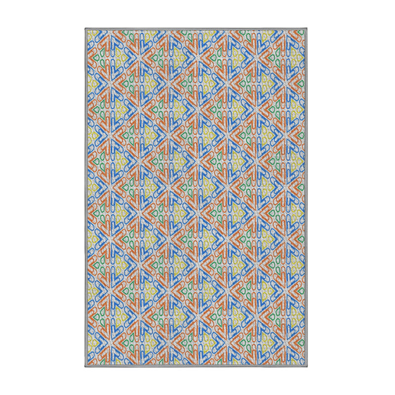 Runkle Geometric Indoor Rug, Rectangle 7' x 9'