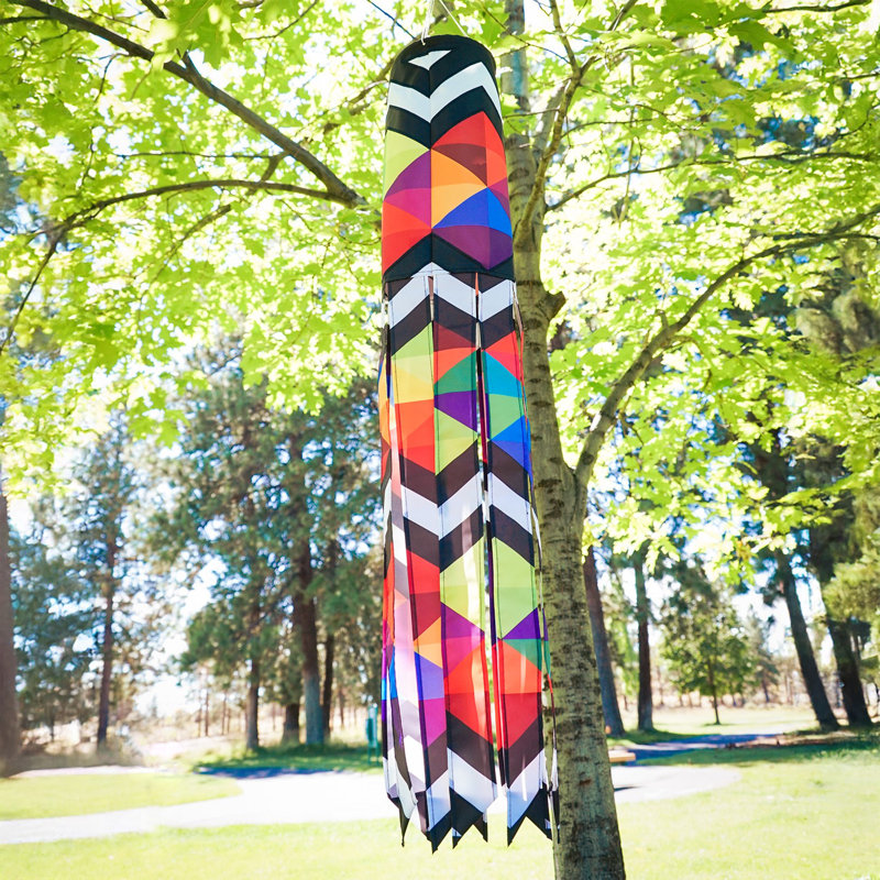 Geometric Black & White 40" Illusion Windsock