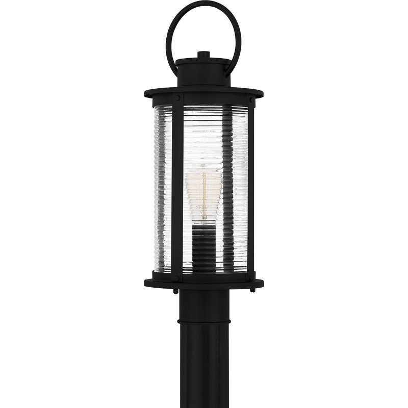 Abdelmalek 1-Light Matte Black Outdoor Post Lantern