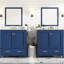 Armoire de salle de bain 60 po en bleu, avec double meuble-lavabo et fonction de rangement - Améliorez votre décor
