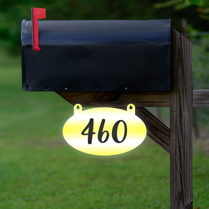 Plaque d'adresse sur 1 ligne, Jaune, Oui