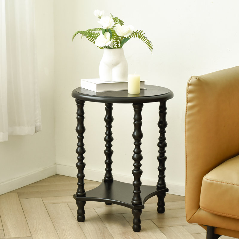 2-tier Night Stand, Small End Table, Side Table, Bedside Table With Storage Shelf, Coffee Tables For Small Spaces, Bedroom (black)