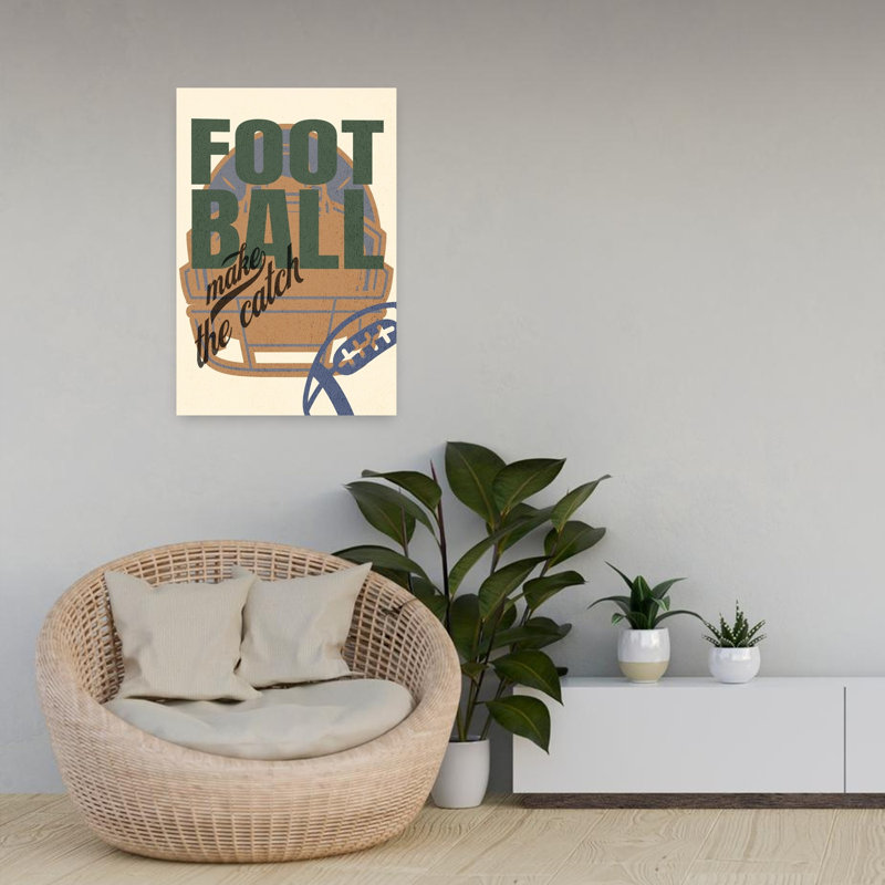Football Catch Contemporary Wall Art Print, 60.96cm H x 40.64cm W